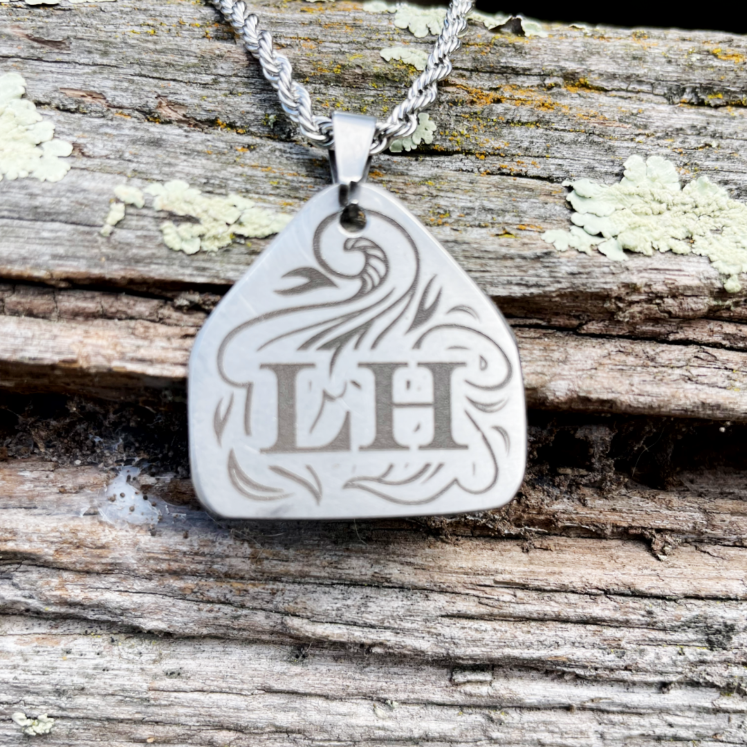 Whirlwind - Initial Cattle Tag Necklace