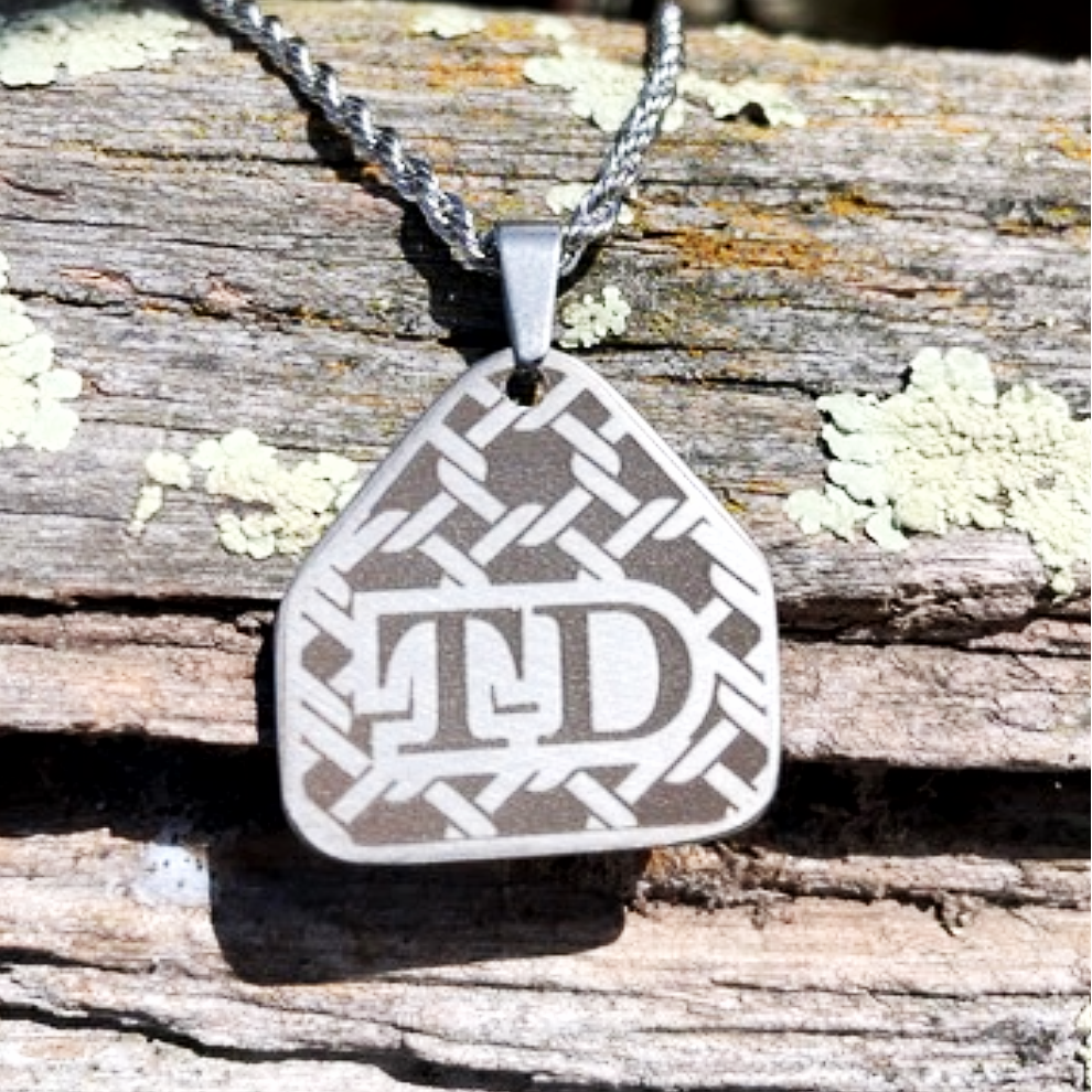 Chain Mesh - Initial Cattle Tag Necklace