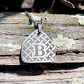 Checker Plate - Initial Cattle Tag Necklace