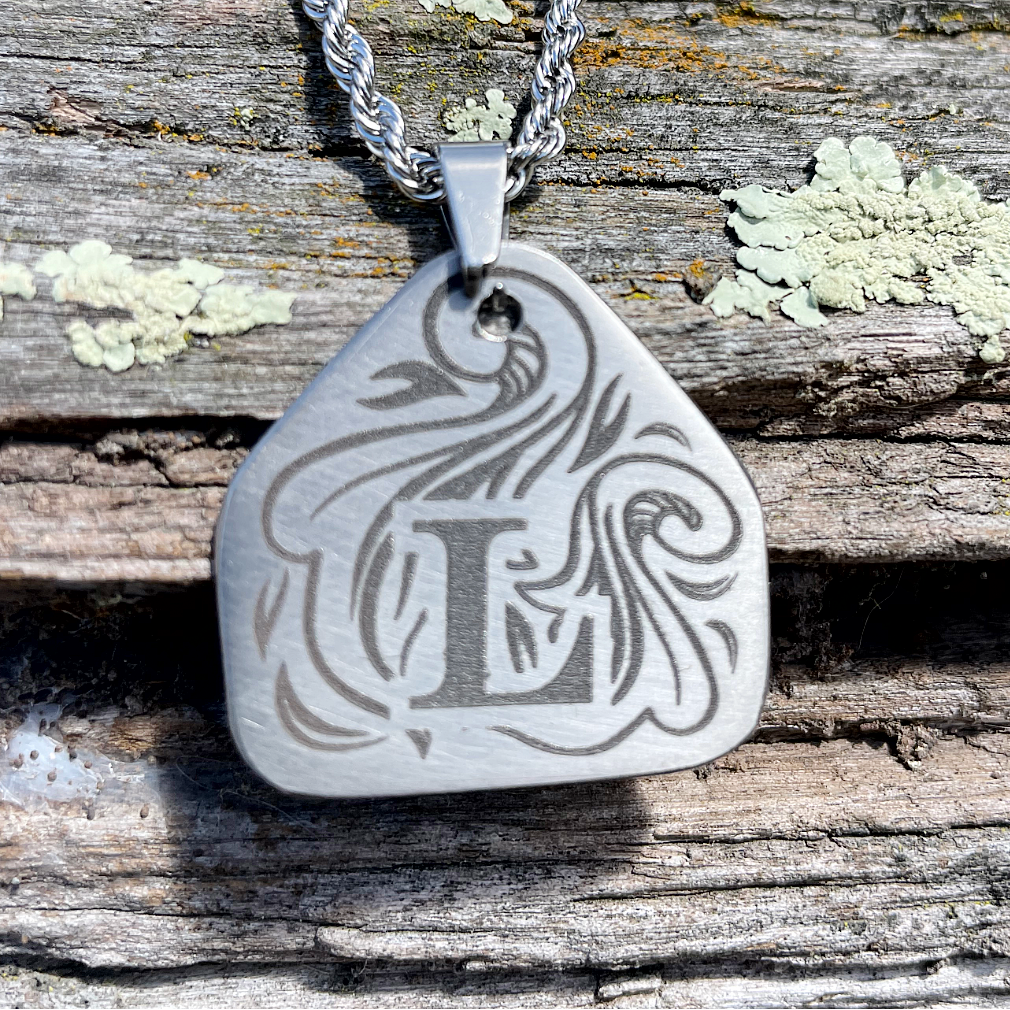Whirlwind - Initial Cattle Tag Necklace