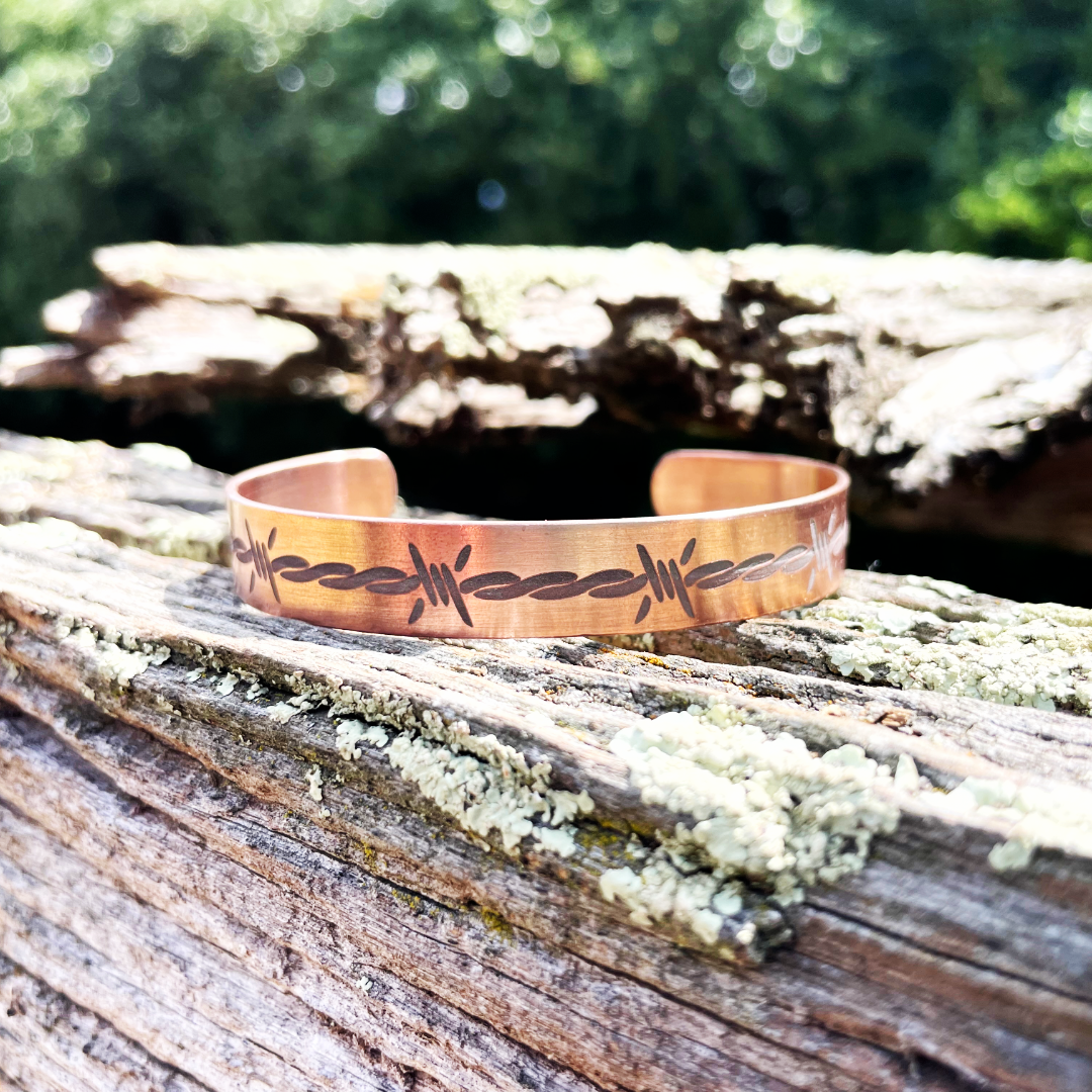 Barbed Wire - Cuff Bracelet - Copper or Stainless Steel