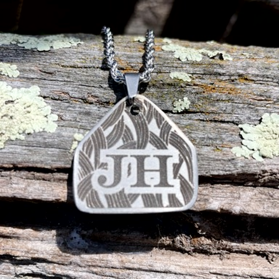 Reeds - Initial Cattle Tag Necklace