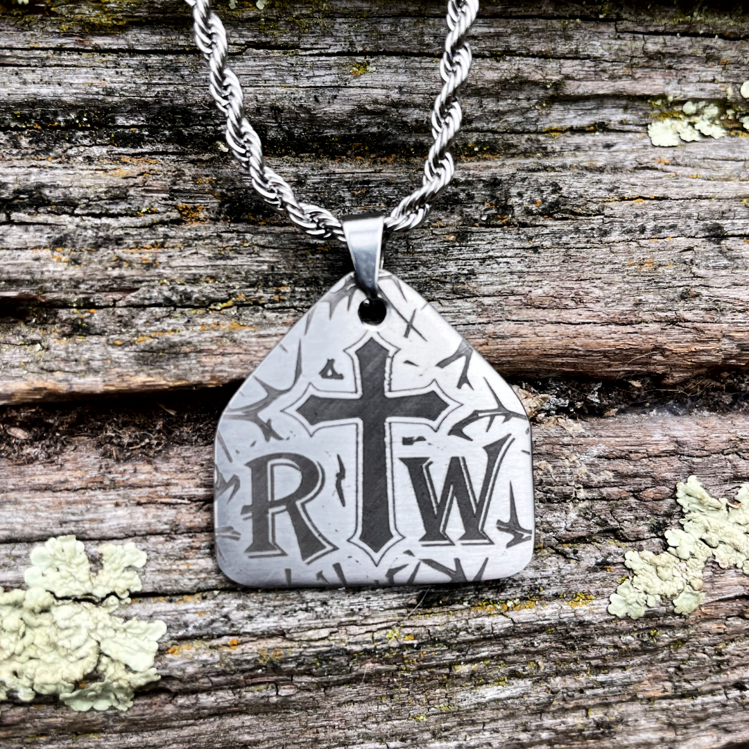 The Cross - Initial Cattle Tag Necklace
