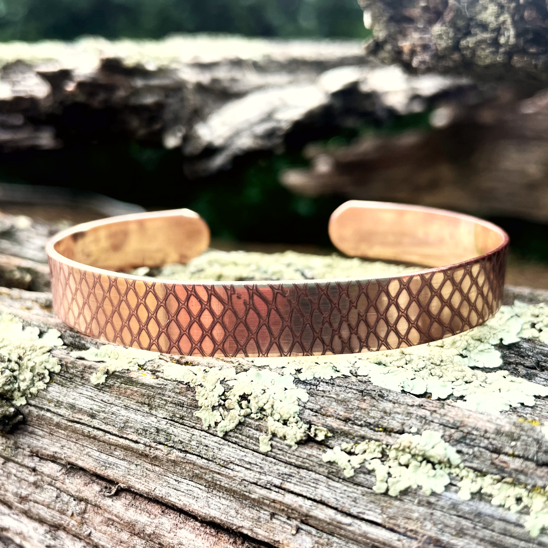 Reptile - Cuff Bracelet - Copper or Stainless Steel
